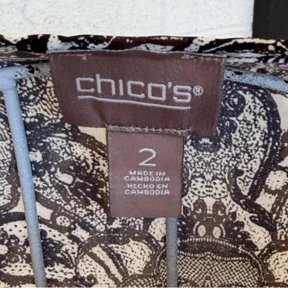 Chico's Leopard and Lace Print Blouse - Picture 2 of 4